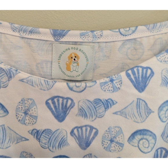 Smocking Dog Boutique Seashell Print Maxi Dress Size Large - Picture 3 of 7